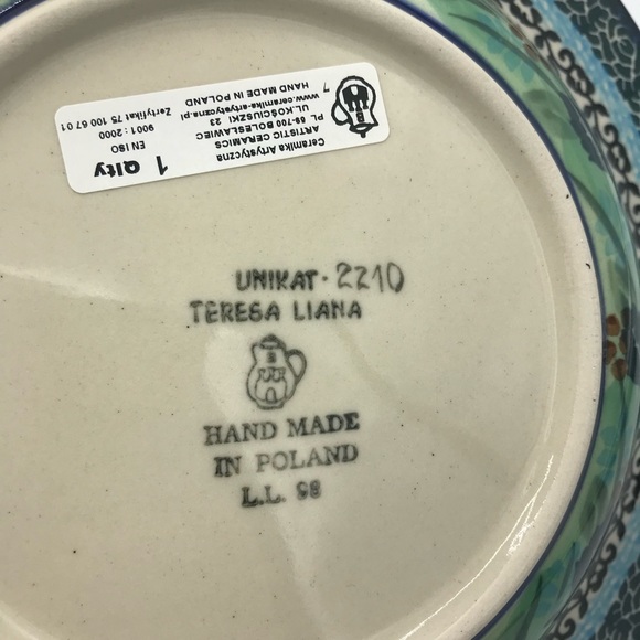 Polish Pottery Unikat Spring Garden Soup Salad Pasta Bowl 2210 New - Picture 4 of 6